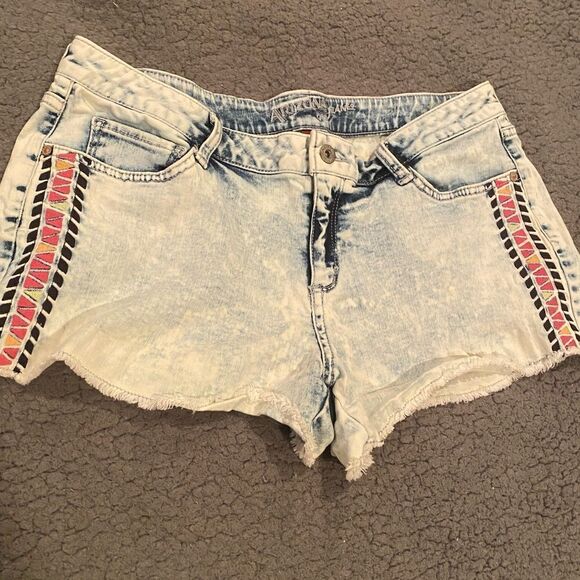 Arizona Acid Washed Shorts Size 15 Junior - Picture 2 of 12
